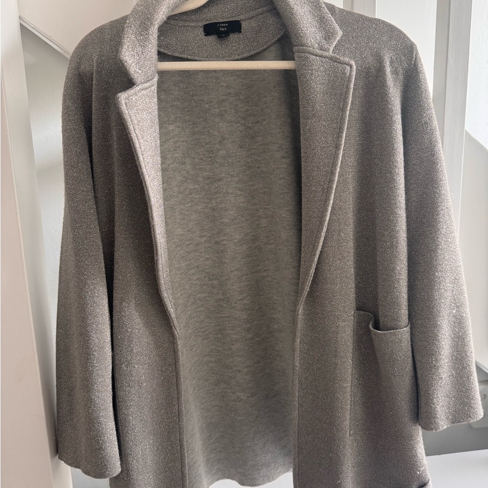 J Crew gray sparkly sweater blazer